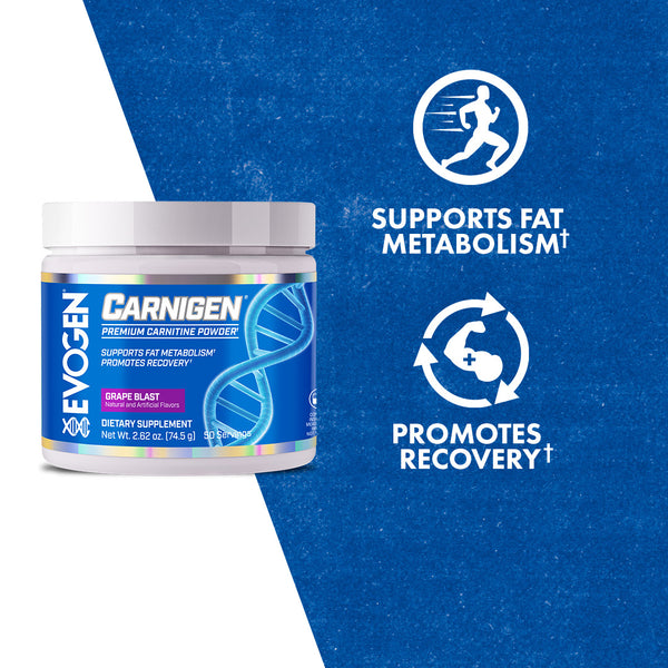 Evogen |  Carnigen | Carnitine Powder | Grape Blast Flavor | Product Call Outs