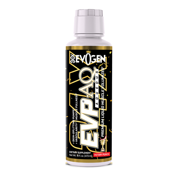 Evogen | EVP AQ (Aqueous) | Liquid Muscle Volumizer | Victory Punch Flavor | Vegetable Glycerol | Betaine | S7™ NO Blend |Front Image Bottle