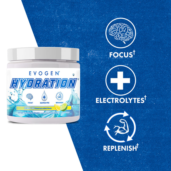 Evogen | Hydration | Full Spectrum Electrolyte Powder | New Product | Lemon Lime Flavor | Max Claims