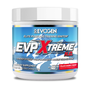 Evogen | EVP Xtreme N.O. | Pre-Workout Powder | Stimulant | Arginine Nitrate | New Polar Cherry Frost Flavor | Font Image Bottle