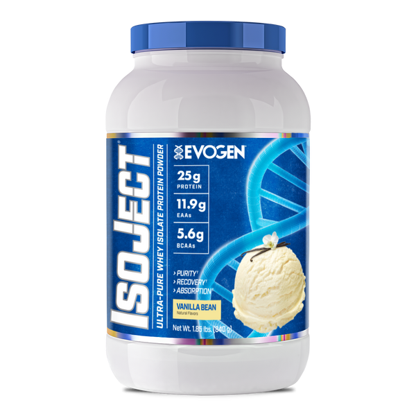 Evogen | IsoJect | Whey Isolate Protein Powder| Vanilla Bean Flavor | Front Image Bottle