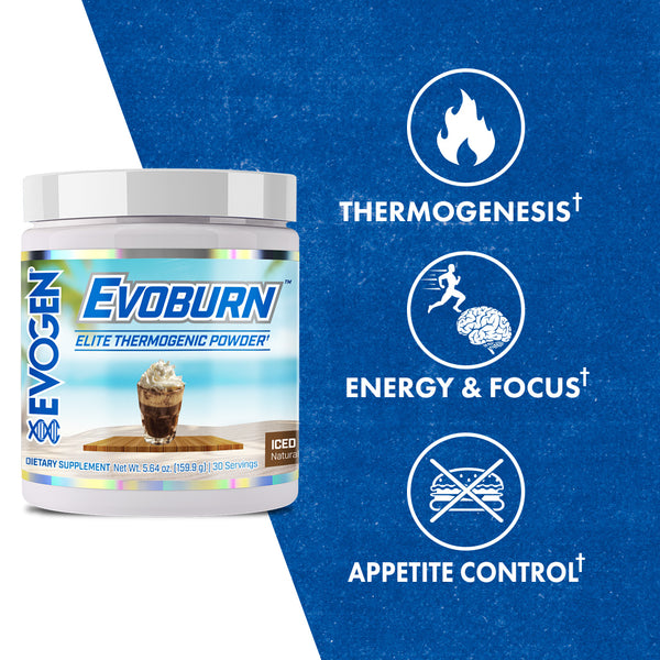 Evogen | Evoburn | Elite Thermogenic Powder | New Product | Iced Mocha Coffee Flavor | Max Claims